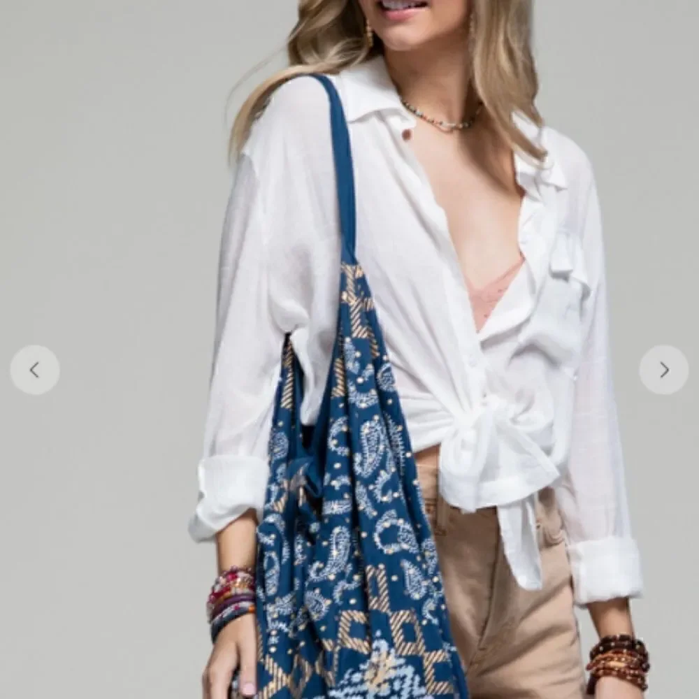 NEW! Trendy Boho Aztec Tribal Pattern Cotton Zippered Hobo Bag Hippie Grunge
